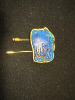 Pamono Brooch in Glass Paste and Bronze by Alekos Fassianos for the House Daum, 1988><noscript><img width=