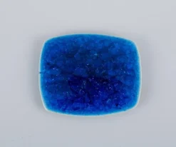 Pamono Brooches in Glazed Stoneware in Blue and Green Shades from Ole Bjørn Krüger, 1960s, Set of 7