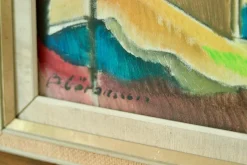 Pamono Bror Göransson, Neighbourhood, 1960s, Oil on Canvas, Framed><noscript><img width=