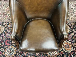 Pamono Brown Chesterfield Tub Office Chair><noscript><img width=