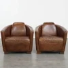Pamono Brown Cowhide Aviator Armchairs, Set of 2> Lounge Chairs & Armchairs