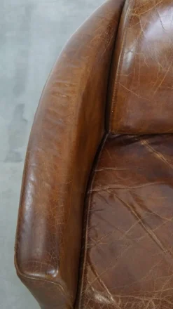 Pamono Brown Cowhide Aviator Armchairs, Set of 2><noscript><img width=