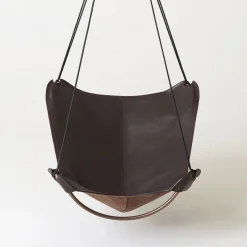 Online Pamono Brown Leather Butterfly Swing Hanging Chair from Studio Stirling