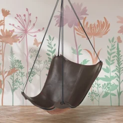 Online Pamono Brown Leather Butterfly Swing Hanging Chair from Studio Stirling