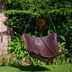 Online Pamono Brown Leather Butterfly Swing Hanging Chair from Studio Stirling