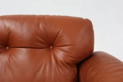 Pamono Brown Leather 3-Seater Sofa Coronado by Tobia Scarpa for B&b Italia, Italy, 1960s> Couches & Sofas