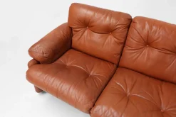 Pamono Brown Leather 3-Seater Sofa Coronado by Tobia Scarpa for B&b Italia, Italy, 1960s><noscript><img width=