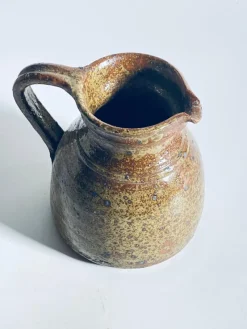 Pamono Brown Pitcher in Stoneware Ceramic, France, 1960s><noscript><img width=