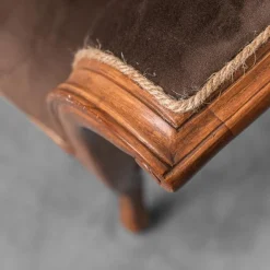 Pamono Brown Velvet and Wood Entrance Sofa Bench, 1950s><noscript><img width=