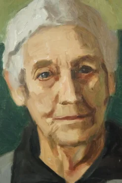 Pamono Bruno Krauskopf, Post-Impressionist Portrait of an Elderly Woman, 20th Century, Oil on Masonite, Framed> Impressionist