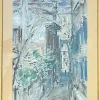 Pamono Bruno Martini, Urban Landscape, 20th Century, Watercolor Painting> Work On Paper