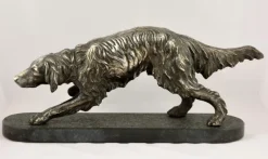 Hot Pamono Bruno Tornati, Dog Sculpture, 1900s, Silver Plated Metal