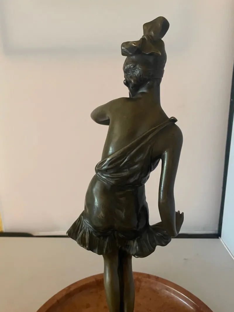 Pamono Bruno Zach, Art Deco Flapper Girl, 1920s, Bronze> Art Deco