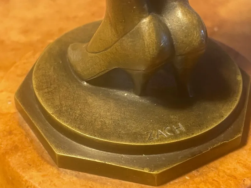Pamono Bruno Zach, Art Deco Flapper Girl, 1920s, Bronze> Art Deco
