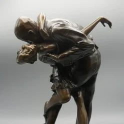 Pamono Bruno Zach, The Kiss, Patinated Bronze Sculpture><noscript><img width=