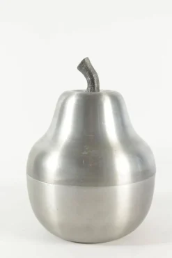 Pamono Brushed Aluminum Pear-Shaped Ice Bucket, 1970s> Ice Buckets & Wine Coolers