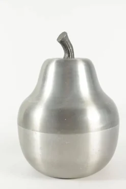 Pamono Brushed Aluminum Pear-Shaped Ice Bucket, 1970s><noscript><img width=