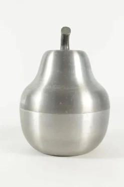 Pamono Brushed Aluminum Pear-Shaped Ice Bucket, 1970s><noscript><img width=
