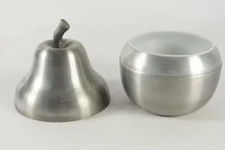 Pamono Brushed Aluminum Pear-Shaped Ice Bucket, 1970s><noscript><img width=