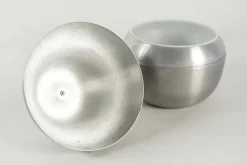 Pamono Brushed Aluminum Pear-Shaped Ice Bucket, 1970s><noscript><img width=