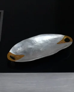 Pamono Brutalist Aluminum and Brass Tray from David Marshall, 1980s> Trays