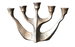 Pamono Brutalist 5-Arm Bronze Candlestick by Horst Dalbeck, Germany, 1960s> Candleholders