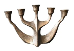 Pamono Brutalist 5-Arm Bronze Candlestick by Horst Dalbeck, Germany, 1960s><noscript><img width=