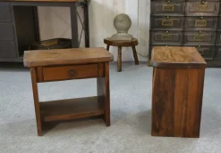 Online Pamono Brutalist Bedside Tables in Elm by Aranjou, 1960, Set of 2