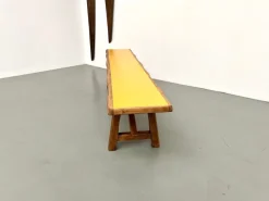 Pamono Brutalist Bench with Yellow Pop Seat, 1960s><noscript><img width=