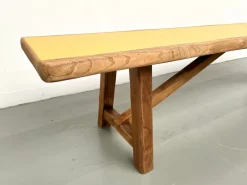 Pamono Brutalist Bench with Yellow Pop Seat, 1960s><noscript><img width=
