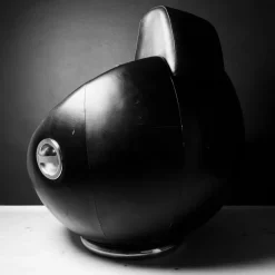 Best Pamono Brutalist Black Armchair from Boris Krstulović, Yugoslavia, Croatia, 1970s