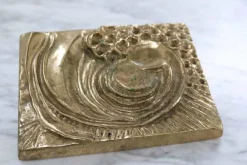 Pamono Brutalist Brass Front Door Handle in the style of Paul Evans, 1960s><noscript><img width=