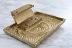 Pamono Brutalist Brass Front Door Handle in the style of Paul Evans, 1960s><noscript><img width=