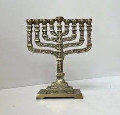 Outlet Pamono Brutalist Bronze Hanukkah Menorah Candleholder by Hen Holon, Israel, 1970s