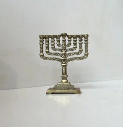 Outlet Pamono Brutalist Bronze Hanukkah Menorah Candleholder by Hen Holon, Israel, 1970s