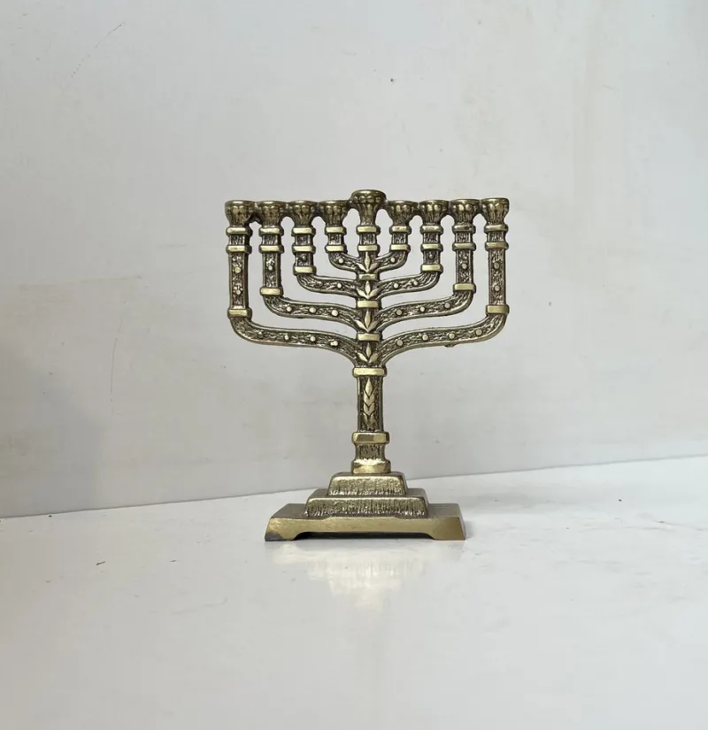 Outlet Pamono Brutalist Bronze Hanukkah Menorah Candleholder by Hen Holon, Israel, 1970s