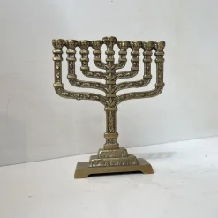 Outlet Pamono Brutalist Bronze Hanukkah Menorah Candleholder by Hen Holon, Israel, 1970s