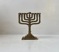 Outlet Pamono Brutalist Bronze Hanukkah Menorah Candleholder by Hen Holon, Israel, 1970s