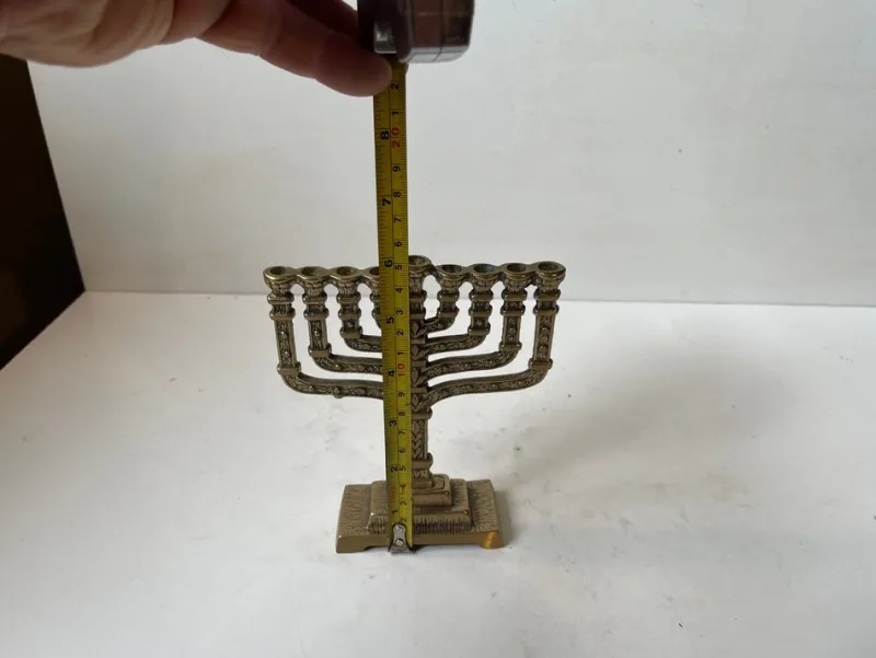 Outlet Pamono Brutalist Bronze Hanukkah Menorah Candleholder by Hen Holon, Israel, 1970s