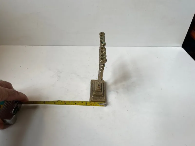 Outlet Pamono Brutalist Bronze Hanukkah Menorah Candleholder by Hen Holon, Israel, 1970s
