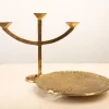 Pamono Brutalist Candleholder and Bowl in Brass, Set of 2> Candleholders