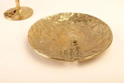 Pamono Brutalist Candleholder and Bowl in Brass, Set of 2><noscript><img width=
