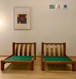 Pamono Brutalist Chairs in the style of Pierre Chapo, 1970s, Set of 2><noscript><img width=