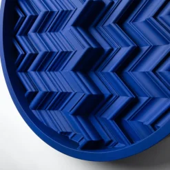 Best Pamono Brutalist Cobalt Blue Wood Wall Art Installation by Studio DeSimoneWayland