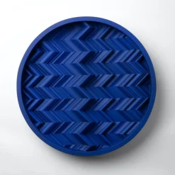 Best Pamono Brutalist Cobalt Blue Wood Wall Art Installation by Studio DeSimoneWayland