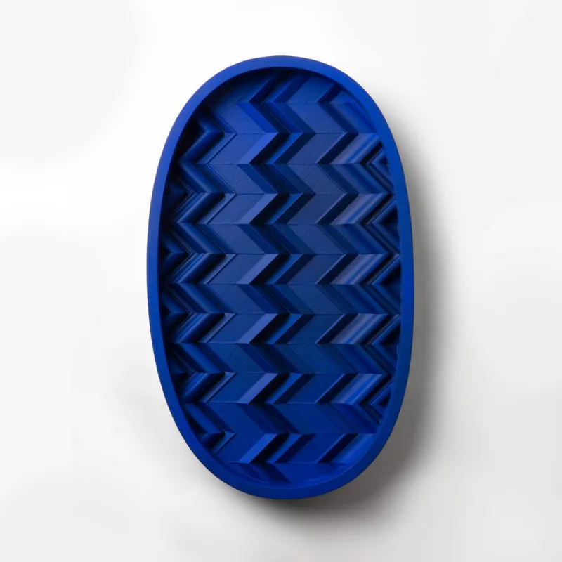 Pamono Brutalist Cobalt Blue Wood Wall Art Installation by Studio DeSimoneWayland> Wall Decor