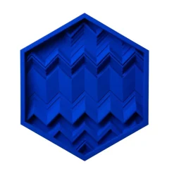 Outlet Pamono Brutalist Cobalt Blue Wood Wall Art Installation by Studio DeSimoneWayland