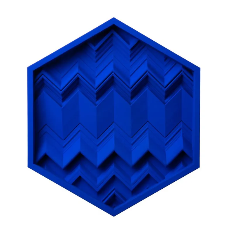 Outlet Pamono Brutalist Cobalt Blue Wood Wall Art Installation by Studio DeSimoneWayland
