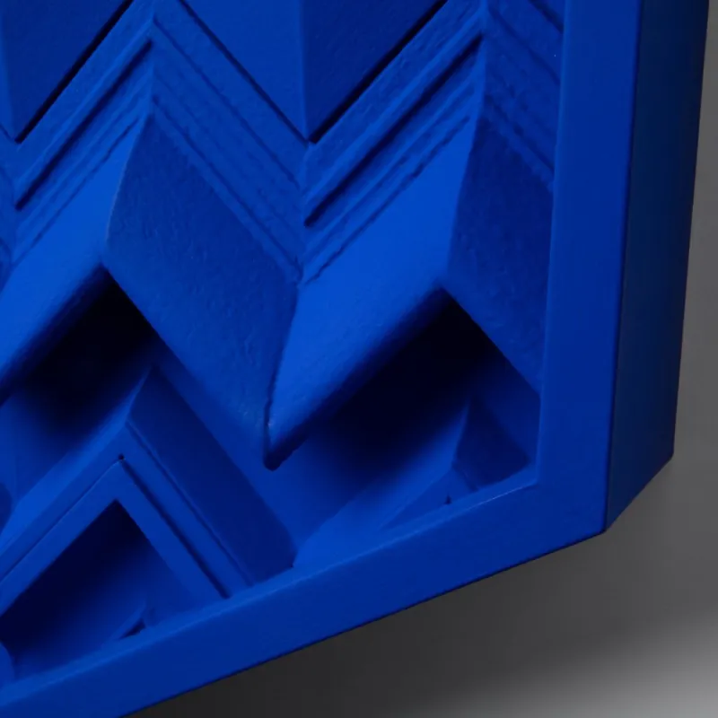 Outlet Pamono Brutalist Cobalt Blue Wood Wall Art Installation by Studio DeSimoneWayland