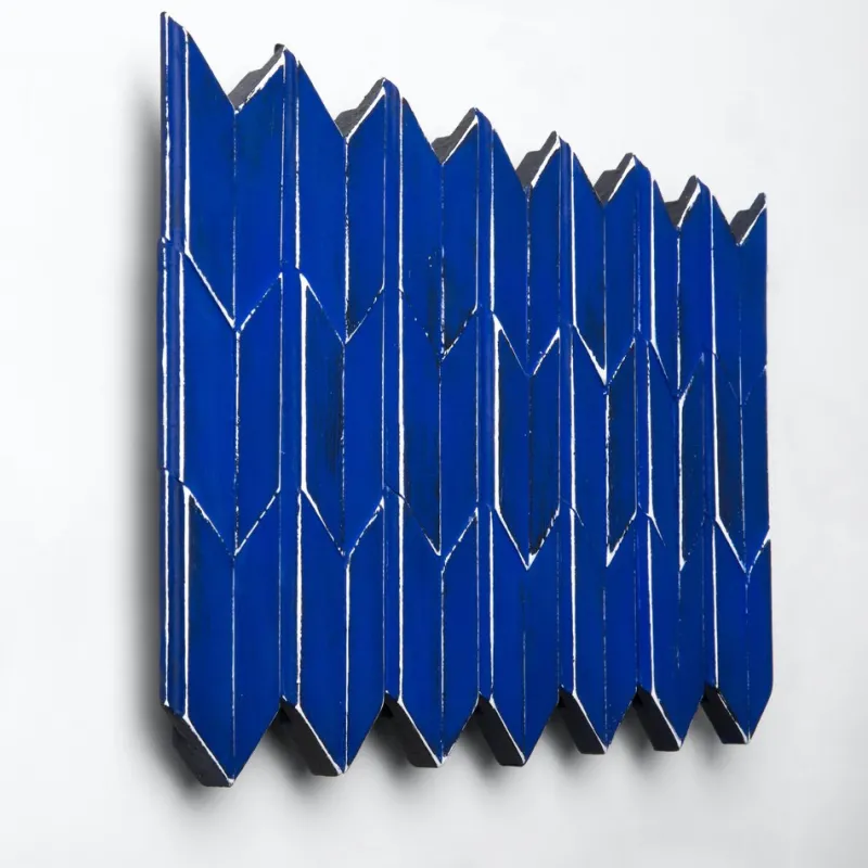 Pamono Brutalist Cobalt Blue Wood Wall Art Installation by Studio DeSimoneWayland> Wall Decor